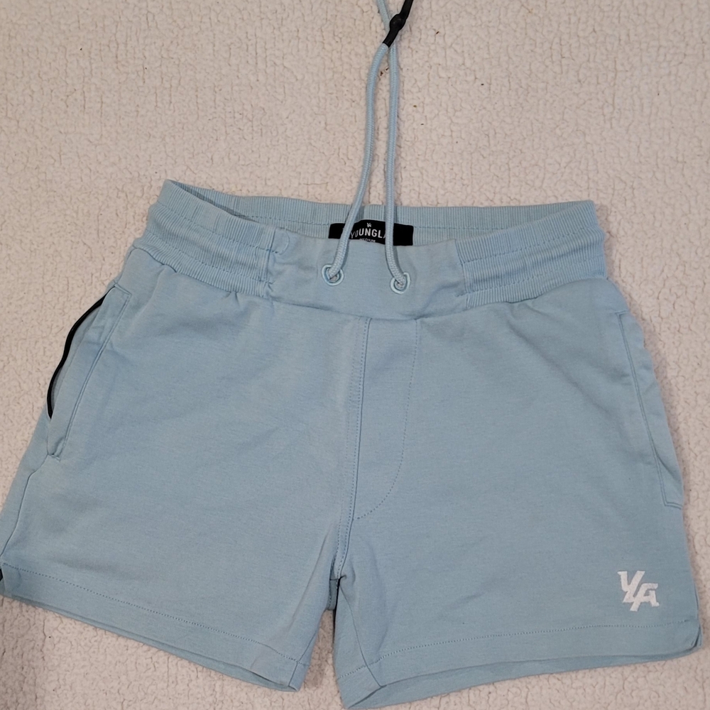 YoungLA Light Blue Drawstring Athletic Shorts